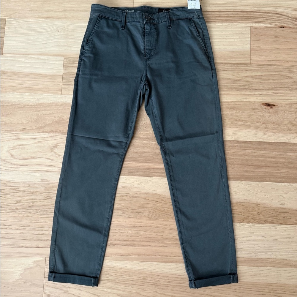 AG The Cadence Chino Pants Charcoal Grey Slim Fit Ankle Crop Women Size